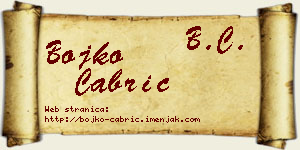 Bojko Čabrić vizit kartica